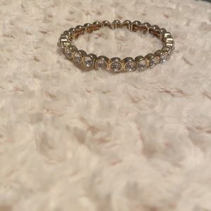 Premier Designs Jewelry Bracelet/Bangle.  Gold. Rhinestones.